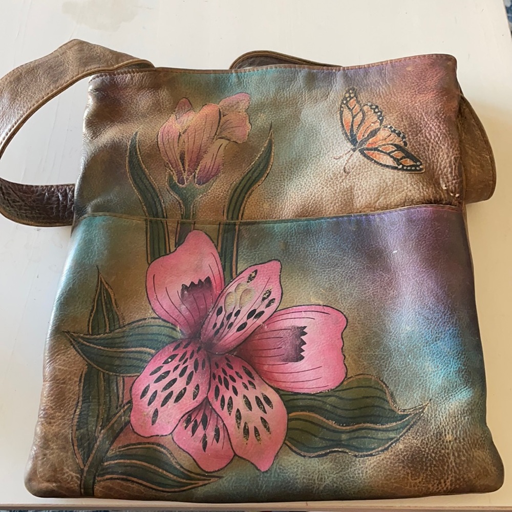 Crossbody hand painted bag